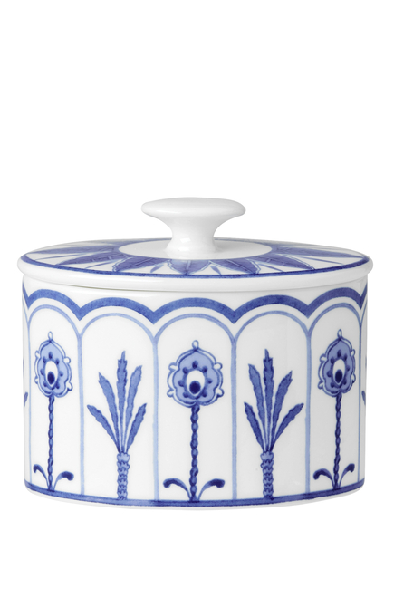 Oval Covered Sugar Tin With Lid